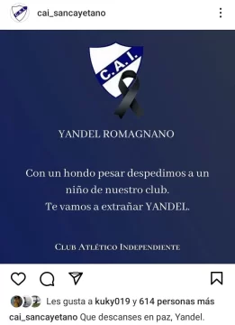 Dramático: un nene de 14 años murió mientras entrenaba en Independiente de San Cayetano