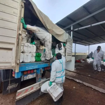 Salieron tres camiones de envases fitosanitarios