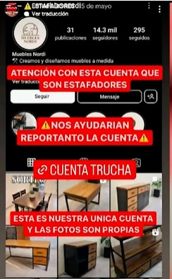La estafaron diciendo que eran de una muebleria de Necochea