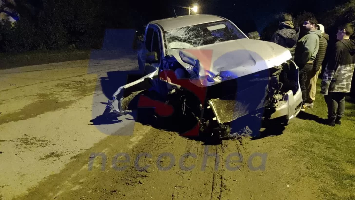 Camioneta se incrustó contra una planta en Quequén