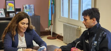 Jimena López recibió a Manuel Trípano, campeón mundial de canotaje