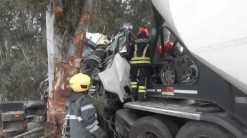 Camionero se despistó y terminó contra un monte en la ruta 226