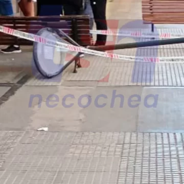 Se cayó una columna de alumbrado en la 83