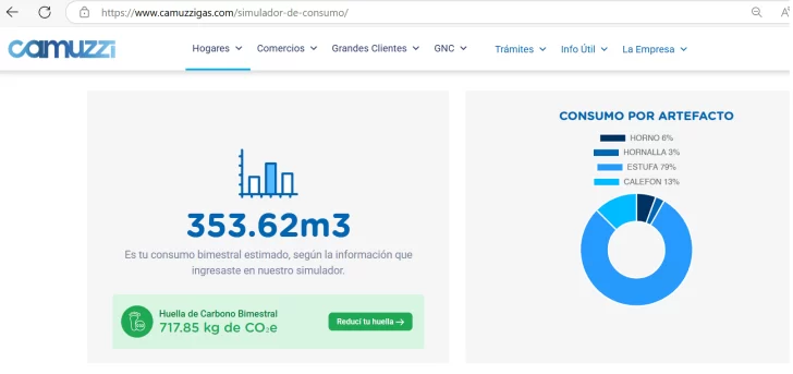 Camuzzi lanza una calculadora de huella de carbono para promover el uso responsable de la energía
