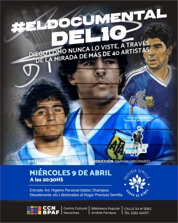 El documental del Diego llega hoy a la pantalla del Centro Cultural de Necochea