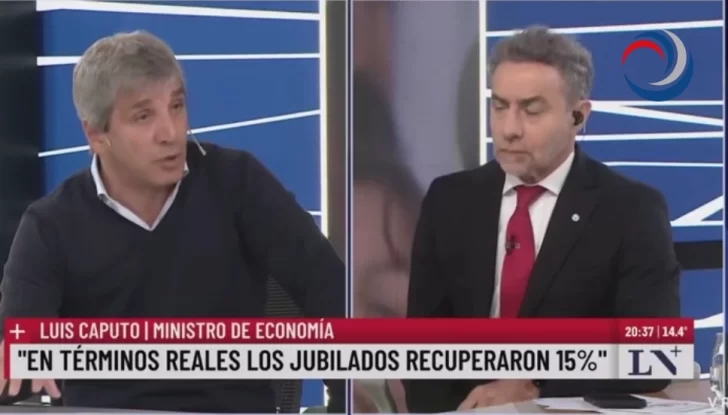 Luis Caputo aseguró que los jubilados con aportes cobran cerca de $900.000 en promedio