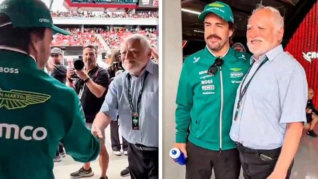 El Rey del Meme se hizo presente en el Gran Premio de Hungría y causó furor en los pilotos