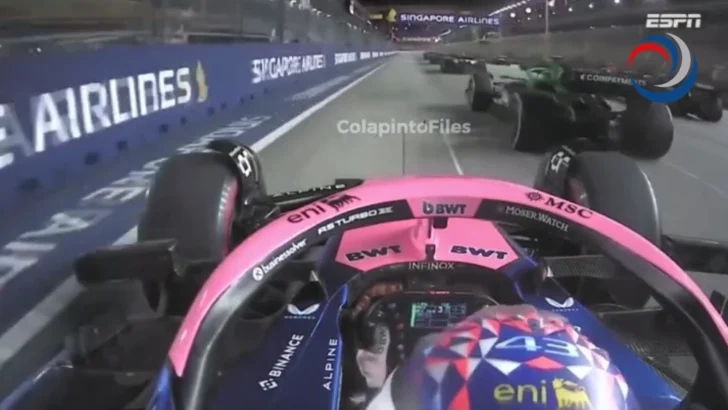Colapinto tuvo una gran largada en el GP de Singapur y escaló tres posiciones