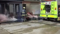 Vandalismo durante la madrugada en una gomería en calle 51 al 2500