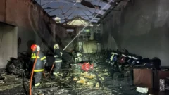 Así quedó la concesionaria de motos tras el incendio