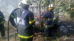 Incendio de una casilla rodante en Necochea: sin heridos