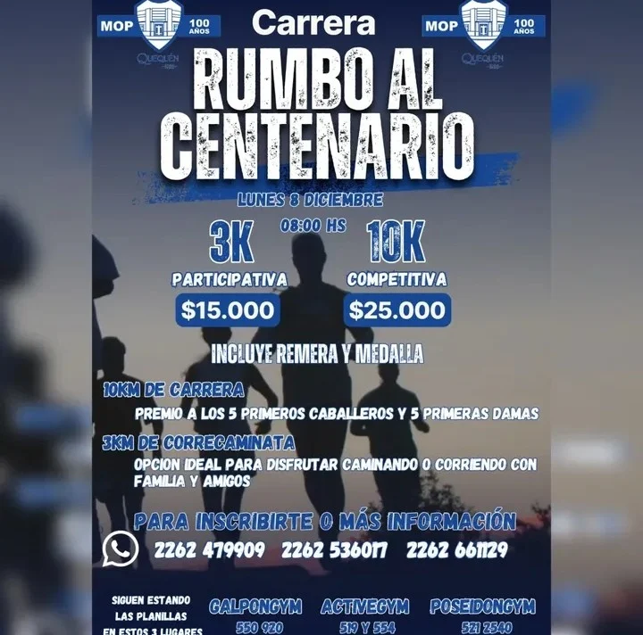 A una semana de la carrera del Club Ministerio, rumbo al centenario