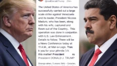 Estados Unidos bombardeó Venezuela: Trump anunció que Maduro fue capturado