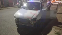 Un fuerte choque, donde no hubo heridos se produjo en 56 y 63