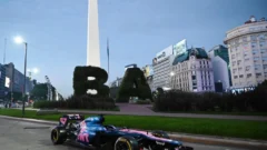 Presentaron en el Obelisco el Fórmula 1 que conducirá Colapinto en Palermo