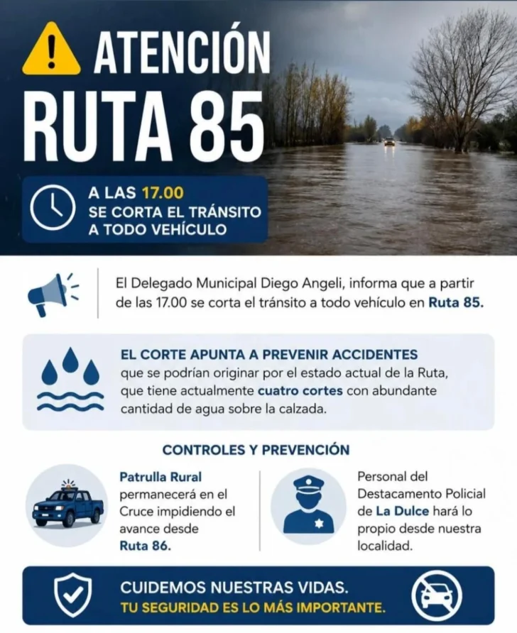 Cortan el tránsito en la ruta de acceso a La Dulce | TSN Necochea