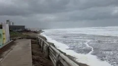 VIDEO: el mar avanzó con fuerza sobre la costa local y el fenómeno cesaría recién hacia la noche