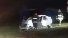 Fuerte choque múltiple en la Ruta 88: dos personas heridas, una en grave estado