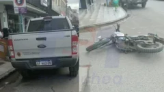 Accidente en pleno centro: chocaron una camioneta y una moto en 62 y 63